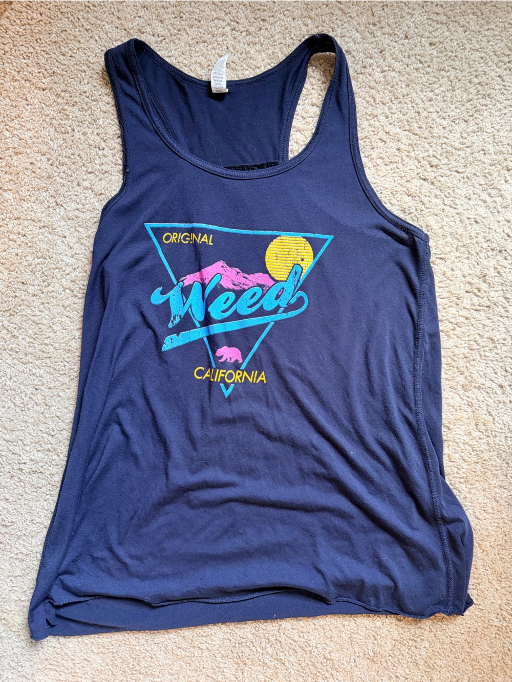 Weed California Graphic Navy Tank Top